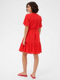 KAFFE Kafiona Tiered Shirt Dress, Poppy Red - view 2, Poppy Red