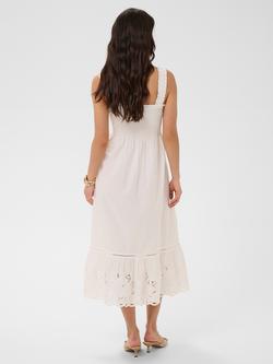 KAFFE Gertrude Eyelet-Hem Midi Dress, Chalk - view 2, Chalk