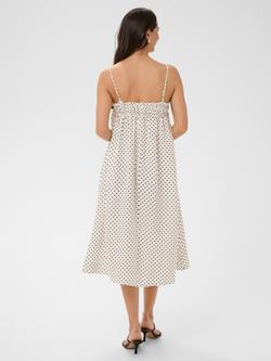 KAFFE Kawilma Spot Bandeau A-Line Dress, Chalk/Black - view 2, Chalk/Black