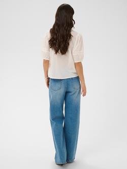 KAFFE Kavalerie Pintuck V-Neck Blouse, Chalk - view 2, Chalk