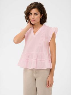 KAFFE Kavalerie Ruffle Peplum Blouse, Pink, Pink