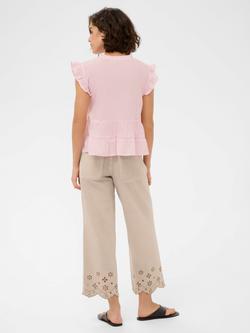 KAFFE Kavalerie Ruffle Peplum Blouse, Pink - view 2, Pink