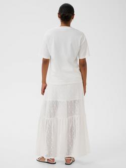 KAFFE Kadonna Crochet Maxi Skirt, Chalk - view 2, Chalk