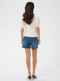 KAFFE Kalindsay Scoop Ruffled Sleeve Top, Chalk - view 2, Chalk