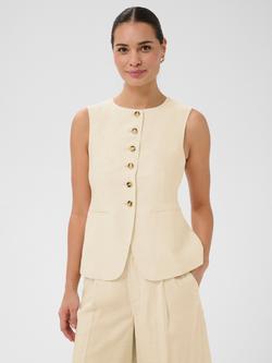 KAFFE Kaannetta Sleeveless Waistcoat, Feather Gray Melange, Feather Gray Melange