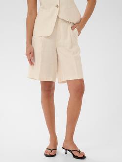 KAFFE Kaannetta High Rise Knee Length Tailored Shorts, Feather Gray Melange, Feather Gray Melange