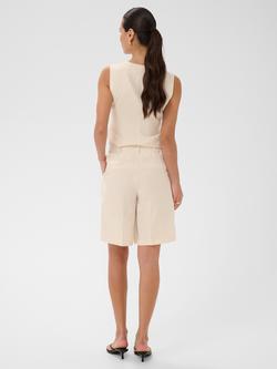 KAFFE Kaannetta High Rise Knee Length Tailored Shorts, Feather Gray Melange - view 2, Feather Gray Melange