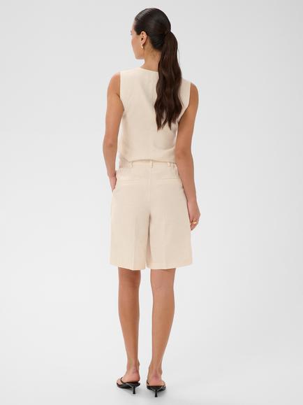 KAFFE Kaannetta High Rise Knee Length Tailored Shorts, Feather Gray Melange - view 2, Feather Gray Melange