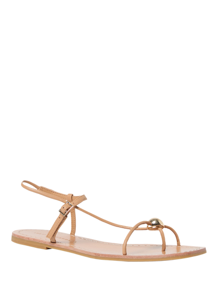Loeffler Randall Lara Leather Strappy Footbed Sandals, Dune - view 2, Dune