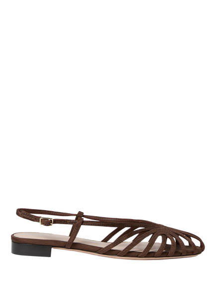 Loeffler Randall Devon Moiré Strappy Slingback Sandals, Chocolate, Chocolate