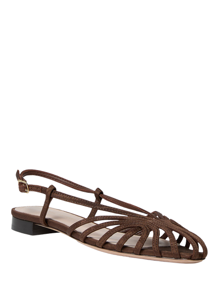 Loeffler Randall Devon Moiré Strappy Slingback Sandals, Chocolate - view 2, Chocolate