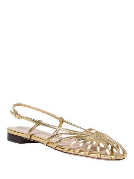 Loeffler Randall Devon Leather Strappy Slingback Sandals, Gold - view 2, Gold