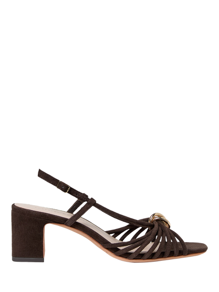 Loeffler Randall Minna Suede Block Heel Strappy Sandals, Brown, Brown