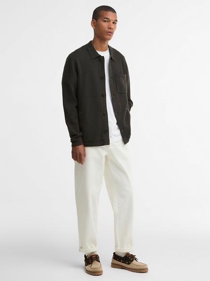 Barbour Bellam Wool Cotton Blend Cardigan, Olive - view 2, Olive