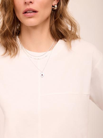 Mint Velvet Short Sleeve Seam Detail T-Shirt, White - view 2, White