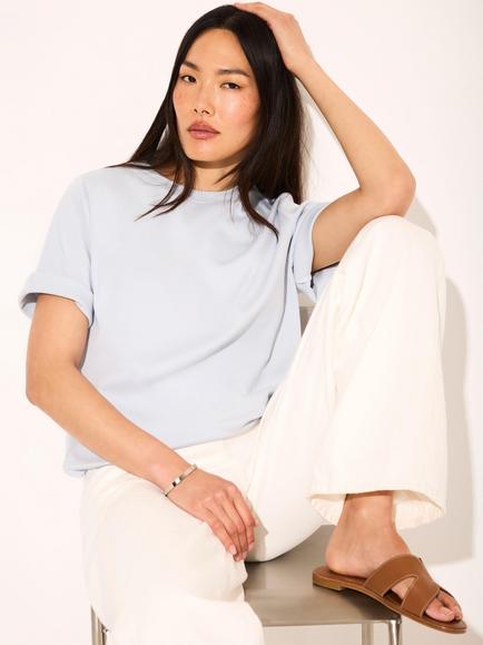 Mint Velvet Short Sleeve Crew Neck T-Shirt, Blue - view 2, Blue
