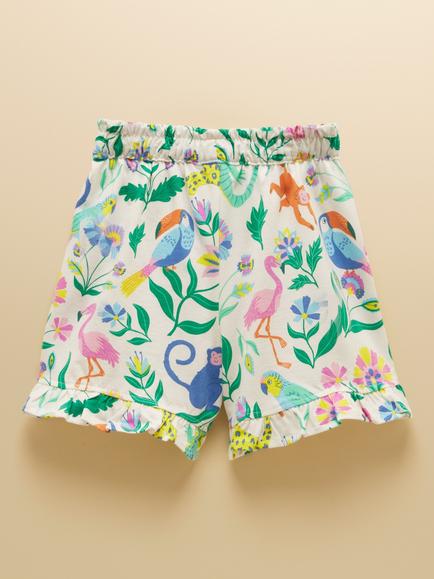 Joules Kids' Jersey Frill Shorts, Cream, Cream