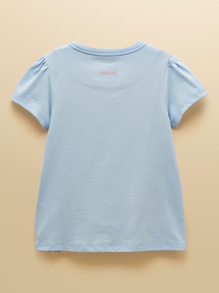 Joules Kids' Astra Appliqué T-Shirt, Blue - view 2, Blue