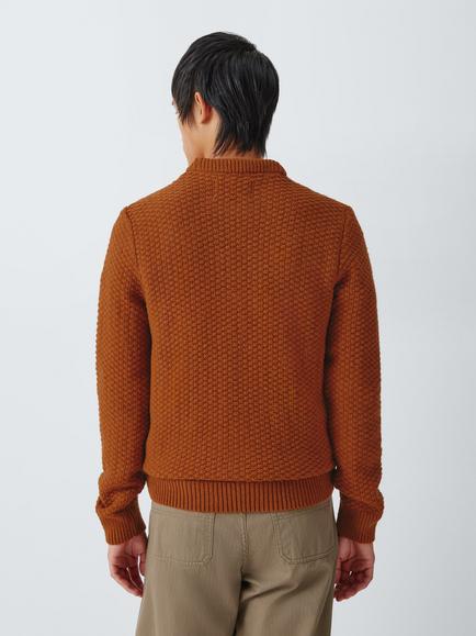 Barbour Tomorrow's Archive Conrad Cable Knit Crew Neck Wool Jumper, Orange - view 2, Orange
