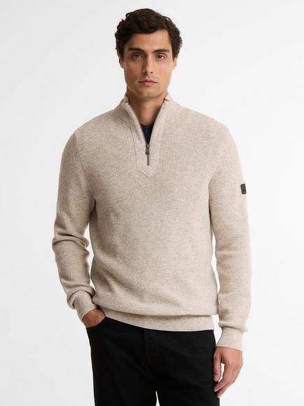 Barbour International Crawley Wool Cotton Blend Jumper, Concrete, Concrete