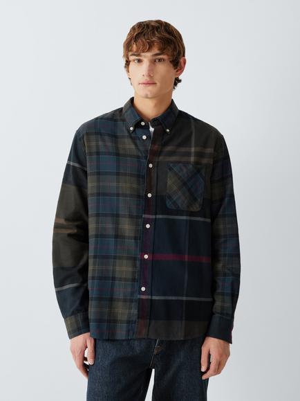 Barbour Tomorrow's Archive Clooney Cotton Tartan Long-Sleeved Shirt, Shadow Tartan, Shadow Tartan