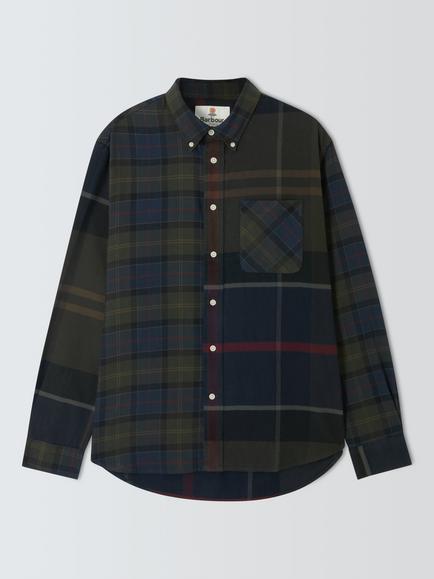 Barbour Clooney Cotton Tartan Long-Sleeved Shirt, Shadow Tartan, Shadow Tartan