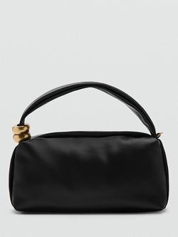 Mango Padded Chain Strap Mini Shoulder Bag, Black