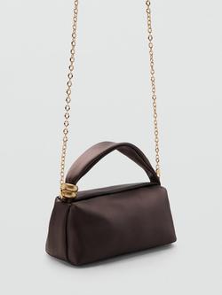 Mango Padded Chain Strap Mini Shoulder Bag - view 2, Chocolate
