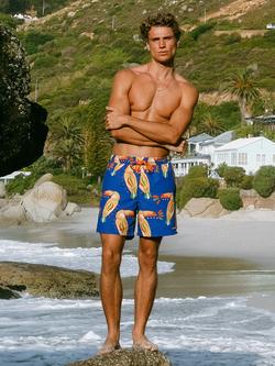 Chelsea Peers Toucan Swim Shorts, Blue, Blue