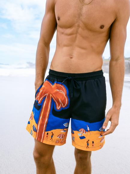 Chelsea Peers Beach Swim Shorts, Navy - view 2, Navy