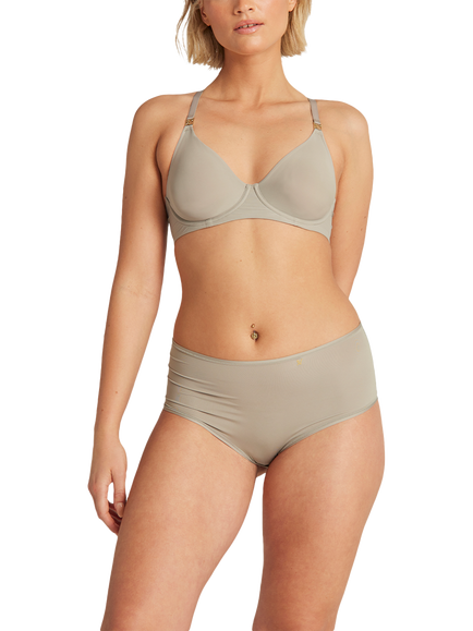Nudea Boss Underwired Stretch Micro T-Shirt Bra, Sage Green