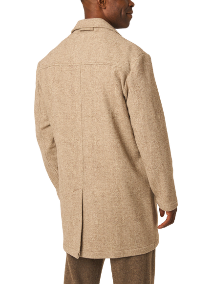 Peregrine Scout Wool Coat, Oak Heringbone - view 2, Oak Heringbone