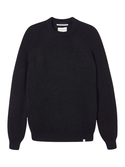 Peregrine Ford Crew Neck Wool Jumper, Navy, Navy