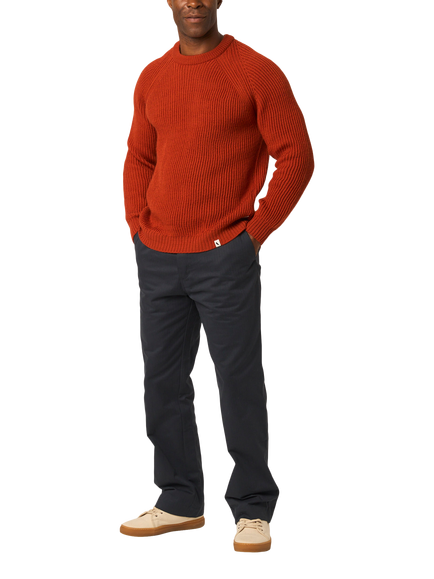 Peregrine Ford Crew Neck Wool Jumper, Orange - view 2, Orange