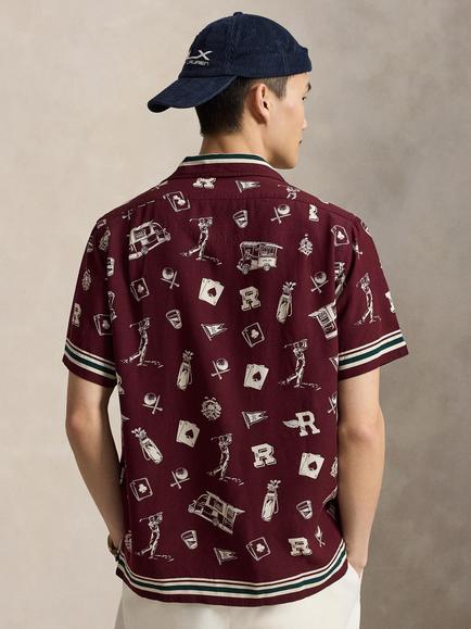 RLX Printed Revere Collar Shirt, Skull An Swing - view 2, #7309 Skull An Swing