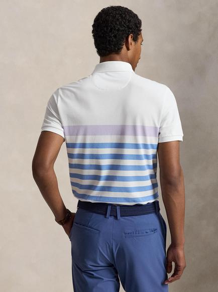 RLX Striped Cotton Rich Polo Shirt, Lovely Lilac/Multi - view 2, Lovely Lilac Multi