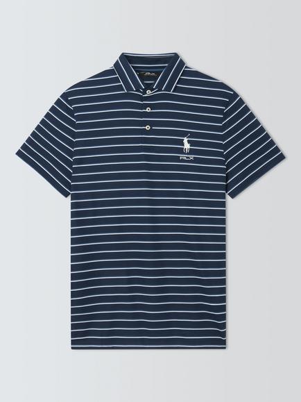 Ralph Lauren RLX Stripe Cotton Blend Piqué Polo Shirt, Old Royal Multi
