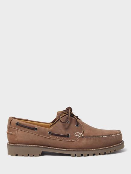 Crew Clothing Leather Deck Shoes, Tan, Tan