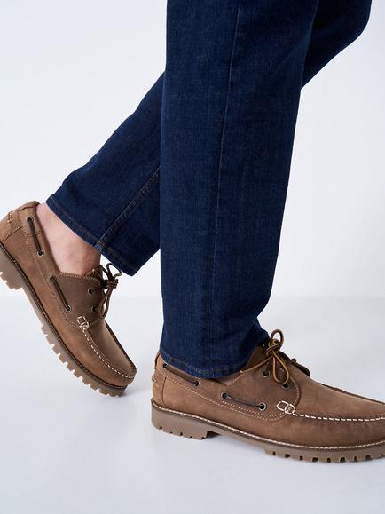 Crew Clothing Leather Deck Shoes, Tan - view 2, Tan