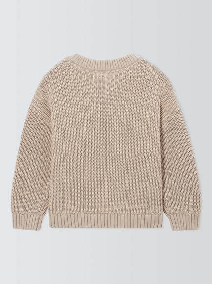 John Lewis Kids' Festive Bus Jumper, Gray Morn - view 2, Gray Morn
