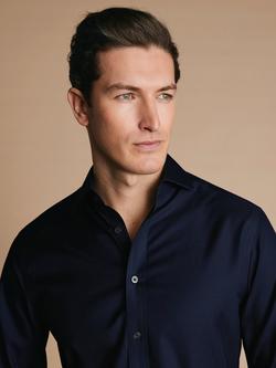 Charles Tyrwhitt Non-Iron Cotton Super Slim Fit Shirt - view 2, Navy