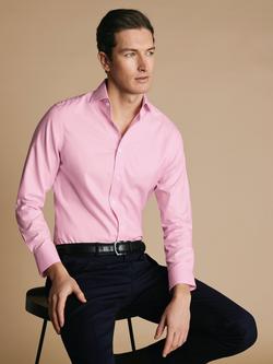 Charles Tyrwhitt Cotton Non-Iron Twill Cutaway Extra Slim Fit Shirt, Pink