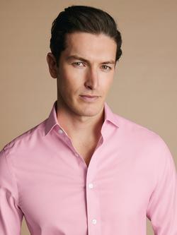 Charles Tyrwhitt Cotton Non-Iron Twill Cutaway Extra Slim Fit Shirt - view 2, Pink