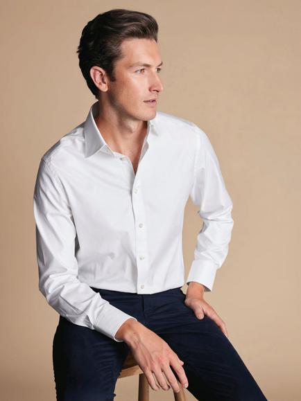 Charles Tyrwhitt Egyptian Cotton Luxury Twill Classic Fit Shirt, White