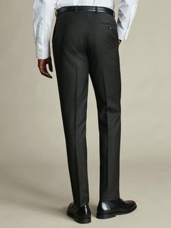 Charles Tyrwhitt Super 100's Merino Wool Suit Trousers - view 2, Charcoal Grey