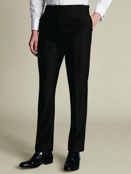 Charles Tyrwhitt Pure Wool Tailored Suit Trousers, Black