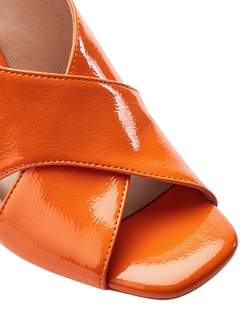 Moda in Pelle Naylani Block Heel Cross Strap Sandals - view 2, Orange
