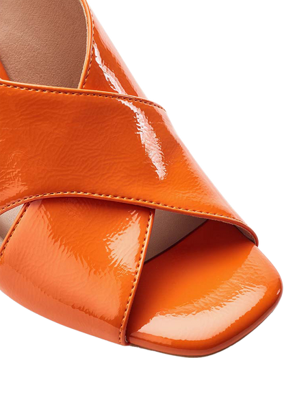 Moda in Pelle Naylani Block Heel Cross Strap Sandals - view 2, Orange
