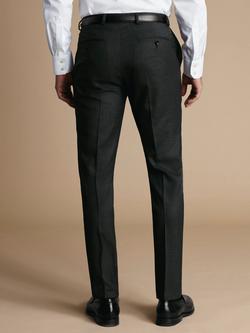 Charles Tyrwhitt Classic Fit End on End Ultimate Performance Suit Trouser, Charcoal Grey - view 2, Charcoal Grey