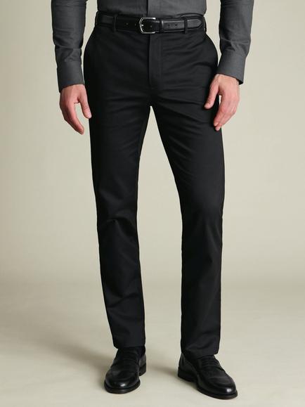 Charles Tyrwhitt Cotton Blend Chino Trousers, Black